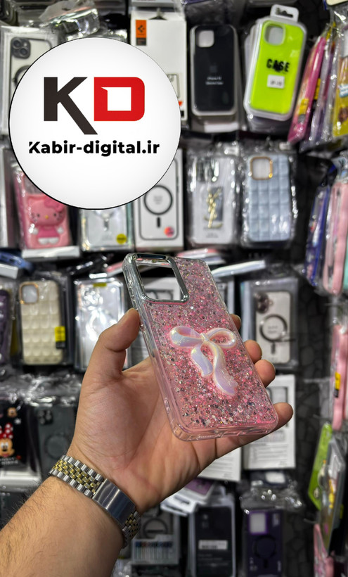 قاب گوشی Redmi Turbo 4 5G/ POCO X7 PROشیائومی فانتزی برجسته رزینی Luxury Case طرح پاپیون کرومی صورتی