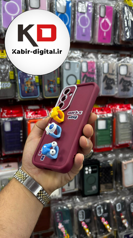 قاب گوشی Galaxy A55 سامسونگ طرح سیلیکونی Solid عروسکی کارتونی فانتزی چاپی محافظ لنزدار درجه یک طرح انگشتی جیگری