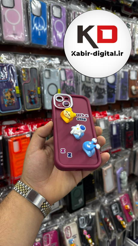 قاب گوشی iPhone 13آیفون Solid عروسکی کارتونی فانتزی چاپی محافظ لنزدار درجه یک طرح انگشتی جیگری