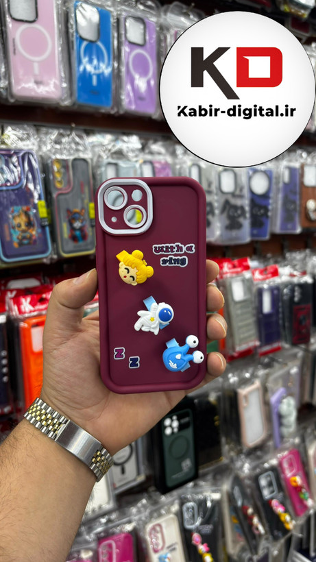 قاب گوشی iPhone 13آیفون Solid عروسکی کارتونی فانتزی چاپی محافظ لنزدار درجه یک طرح انگشتی جیگری