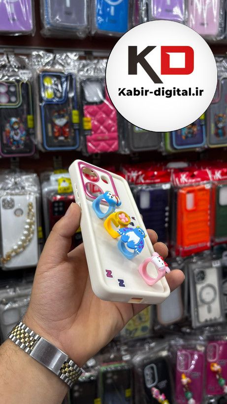 قاب گوشی Redmi Note 13 Pro 4G / Poco M6 Pro 4G / Redmi Note 14S شیائومی Solid عروسکی کارتونی فانتزی چاپی محافظ لنزدار درجه یک طرح انگشتی کرمی