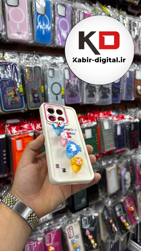 قاب گوشی Redmi K70E/POCO X6 PROشیائومی Solid عروسکی کارتونی فانتزی چاپی محافظ لنزدار درجه یک طرح انگشتی کرمی