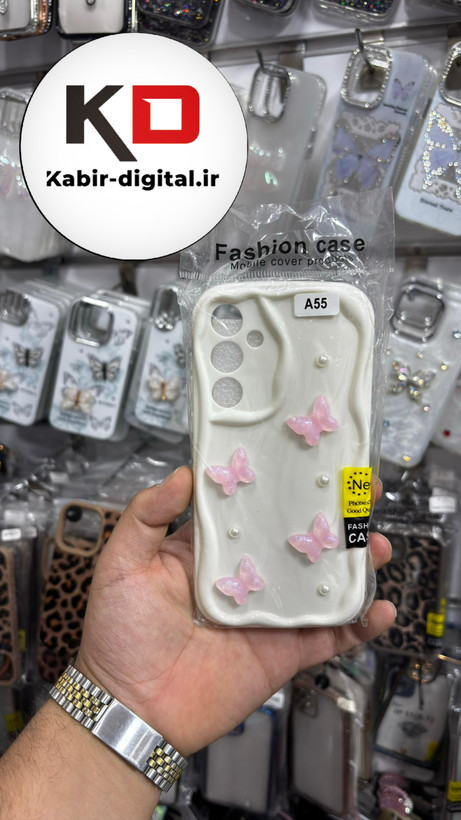 قاب گوشی Galaxy A55 سامسونگ بالشتی سه بعدی قلبی صورتی فانتزی محافظ لنز دار