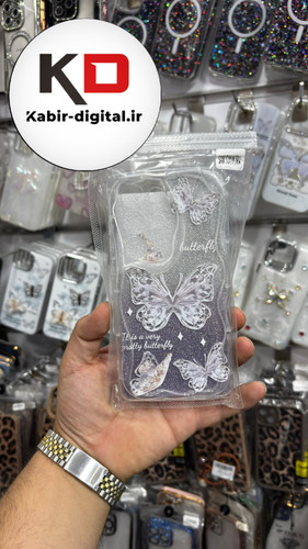 قاب گوشی Galaxy S24 ULTRAسامسونگ ماربل لاکچری بالشتی ژله ای محافظ لنزدار طرح پروانه