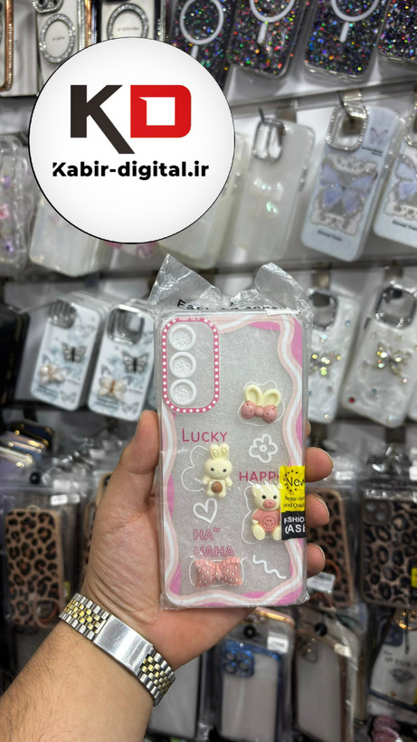قاب گوشی Galaxy A24 سامسونگ ژله ای شفاف بالشتی سه بعدی عروسکی فانتزی محافظ لنز دار