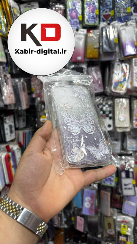 قاب گوشی Poco X6 Pro شیائومی ماربل لاکچری بالشتی ژله ای محافظ لنزدار طرح پروانه