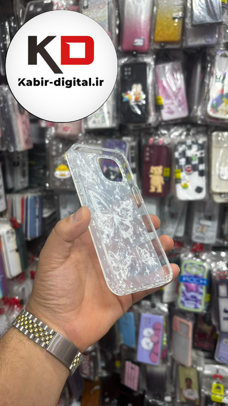 قاب گوشی iPhone 12 آیفون ماربل لاکچری ژله ای محافظ لنزدار طرح پروانه