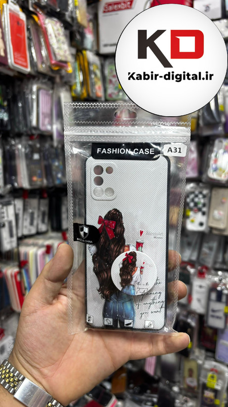قاب گوشی Galaxy A31/51 سامسونگ فانتزی سوزنی برجسته طرح دخترانه پاپ سوکت دار محافظ لنز دار