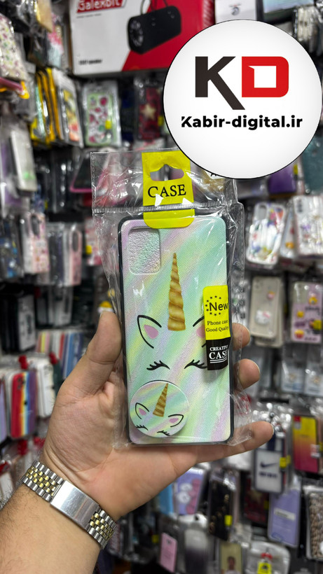 قاب گوشی Galaxy A31/A51 سامسونگ فانتزی سوزنی برجسته طرح یونیکورن پاپ سوکت دار