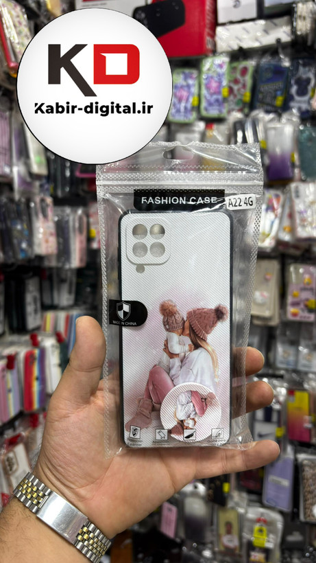 قاب گوشی Galaxy A22 4G/ M32 سامسونگ فانتزی سوزنی برجسته طرح مادر و دختر پاپ سوکت دار محافظ لنز دار