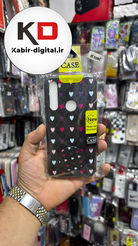 قاب گوشی Redmi Note 8شیائومی فانتزی سوزنی برجسته طرح قلبی رنگی پاپ سوکت دار