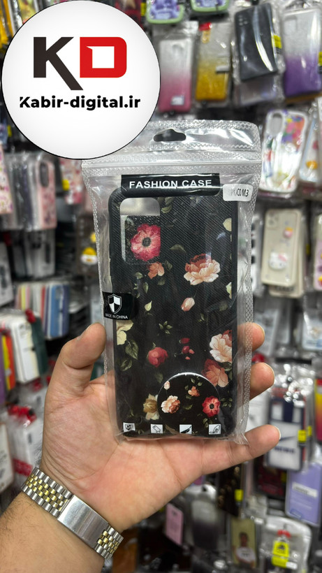 قاب گوشی Redmi POCO M3شیائومی فانتزی سوزنی برجسته طرح گل صورتی پاپ سوکت دار
