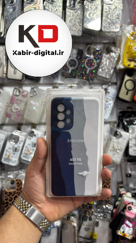 قاب گوشی Galaxy A53سامسونگ سیلیکونی اورجینال آبرنگی رنگین کمانی پاک کنی درجه یک زیربسته محافظ لنز دار