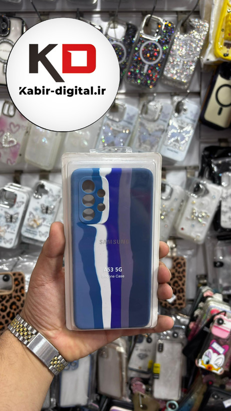 قاب گوشی Galaxy A53سامسونگ سیلیکونی اورجینال آبرنگی رنگین کمانی پاک کنی درجه یک زیربسته محافظ لنز دار
