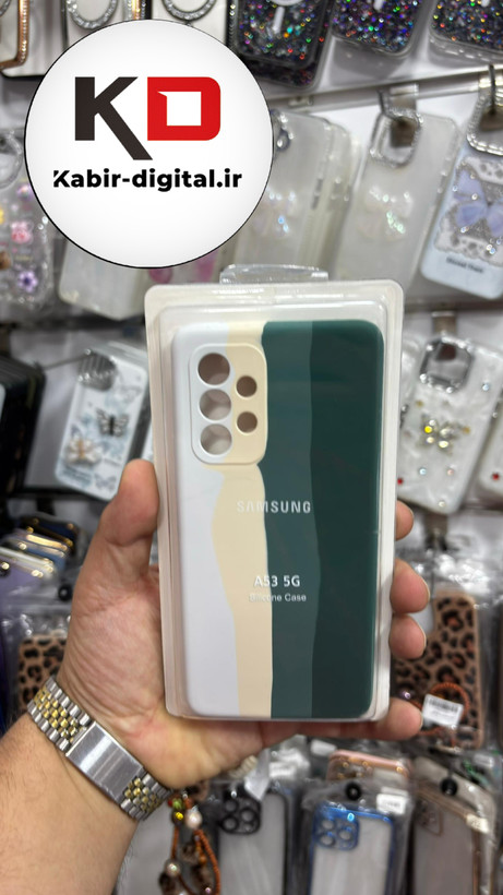 قاب گوشی Galaxy A53سامسونگ سیلیکونی اورجینال آبرنگی رنگین کمانی پاک کنی درجه یک زیربسته محافظ لنز دار
