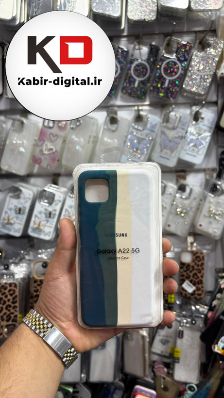 قاب گوشی Galaxy A22 5Gسامسونگ سیلیکونی اورجینال آبرنگی رنگین کمانی پاک کنی درجه یک زیربسته