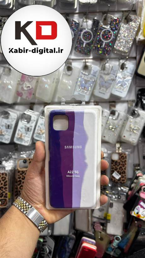 قاب گوشی Galaxy A22 5Gسامسونگ سیلیکونی اورجینال آبرنگی رنگین کمانی پاک کنی درجه یک زیربسته
