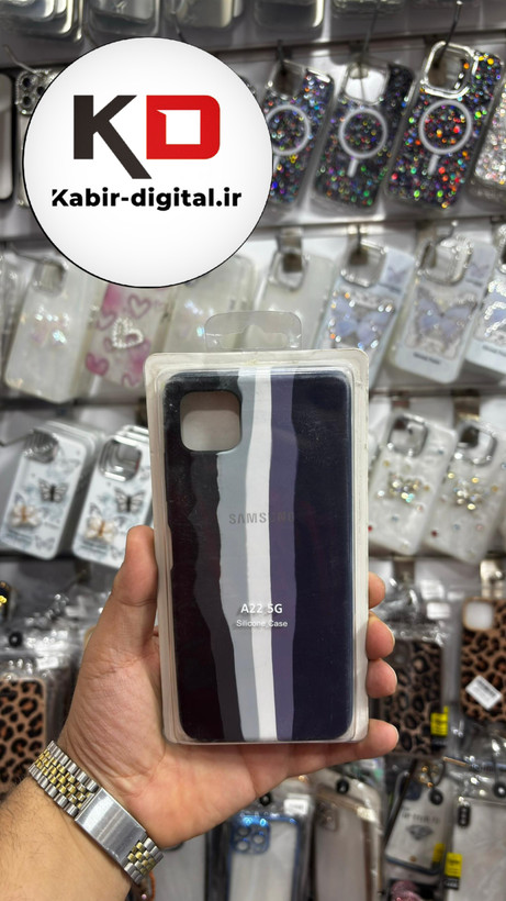 قاب گوشی Galaxy A22 5Gسامسونگ سیلیکونی اورجینال آبرنگی رنگین کمانی پاک کنی درجه یک زیربسته
