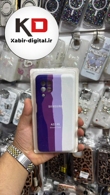 قاب گوشی Galaxy A22 4G/M32سامسونگ سیلیکونی اورجینال آبرنگی رنگین کمانی پاک کنی درجه یک زیربسته محافظ لنزدار