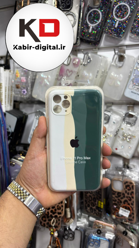 قاب گوشی iPhone 11 Pro Max آیفون سیلیکونی اورجینال آبرنگی رنگین کمانی پاک کنی درجه یک زیربسته محافظ لنزدار