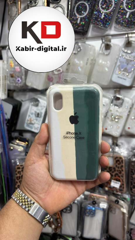 قاب گوشی iPhone X-XS آیفون سیلیکونی اورجینال آبرنگی رنگین کمانی پاک کنی درجه یک زیربسته