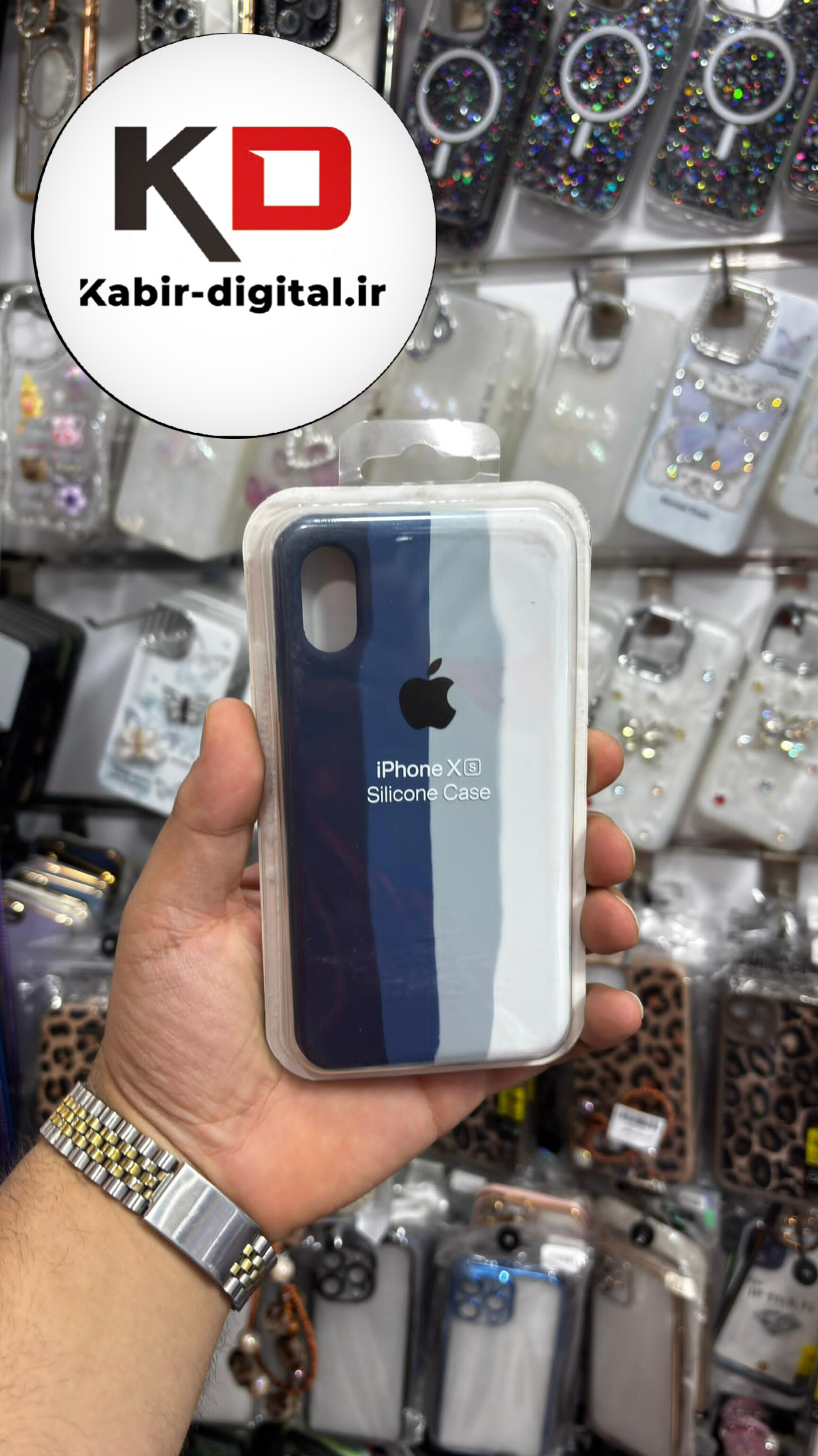 قاب گوشی iPhone X-XS آیفون سیلیکونی اورجینال آبرنگی رنگین کمانی پاک کنی درجه یک زیربسته