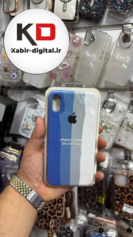 قاب گوشی iPhone XS MAX آیفون سیلیکونی اورجینال آبرنگی رنگین کمانی پاک کنی درجه یک زیربسته
