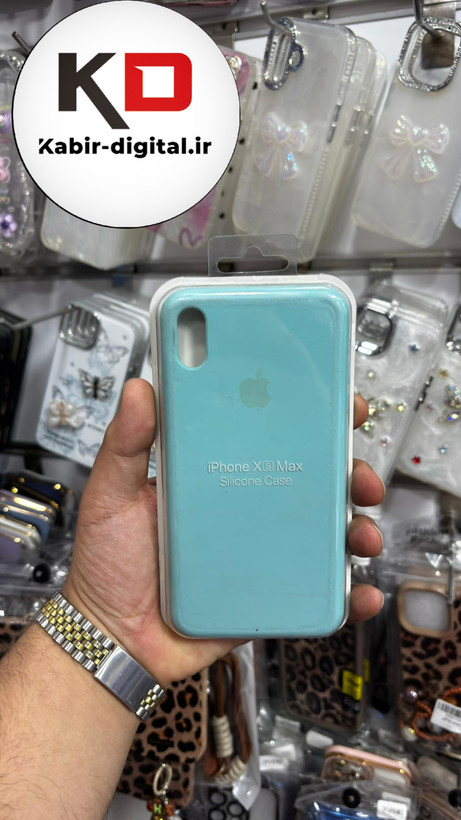 قاب گوشی iPhone XS MAX آیفون سیلیکونی اورجینال پاک کنی درجه یک زیربسته فیروزه ایی