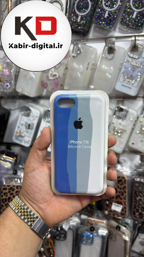 قاب گوشی iPhone 7/8 آیفون سیلیکونی اورجینال آبرنگی رنگین کمانی پاک کنی درجه یک زیربسته