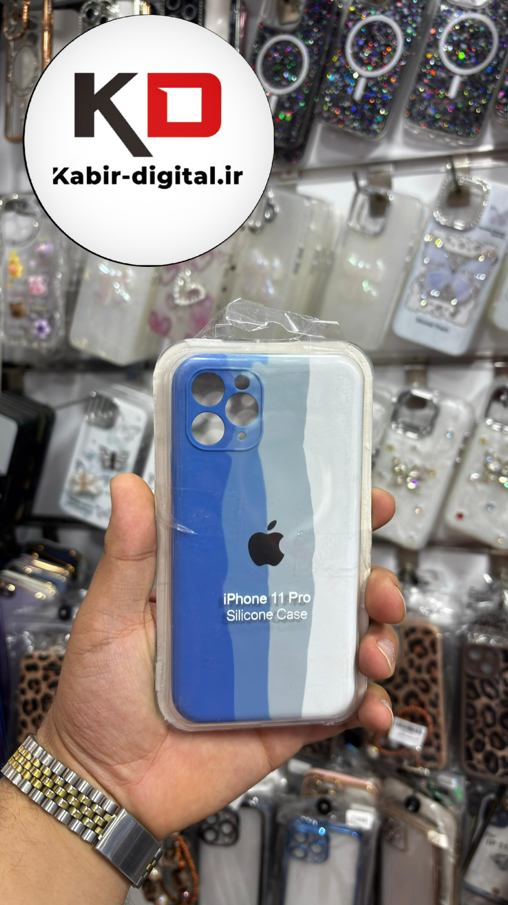 قاب گوشی iPhone 11Pro آیفون سیلیکونی اورجینال آبرنگی رنگین کمانی پاک کنی درجه یک زیربسته محافظ لنزدار