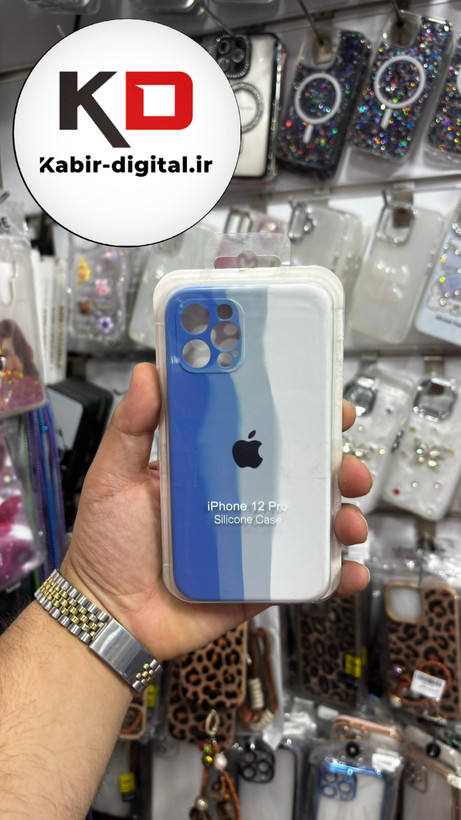 قاب گوشی iPhone 12 Pro آیفون سیلیکونی اورجینال آبرنگی رنگین کمانی پاک کنی درجه یک زیربسته محافظ لنزدار