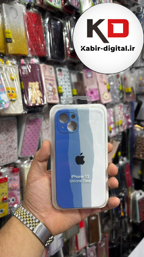 قاب گوشی iPhone 13/14/15آیفون سیلیکونی اورجینال آبرنگی رنگین کمانی پاک کنی درجه یک زیربسته محافظ لنزدار