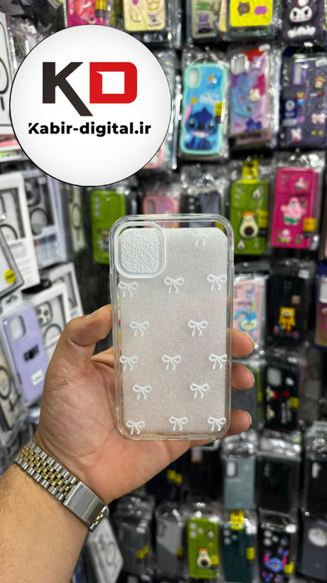 قاب گوشی iPhone 11 Pro آیفون لاکچری شفاف لنز کرومی طرح پاپیون مینیمال سفید