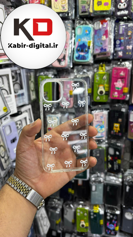 قاب گوشی iPhone 11 آیفون لاکچری شفاف لنز کرومی طرح پاپیون مینیمال سفید
