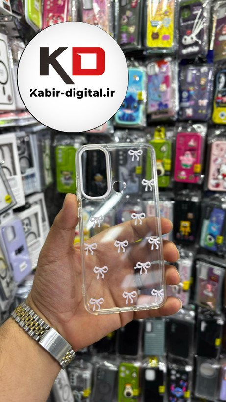 قاب گوشی Redmi Note 8 شیائومی لاکچری شفاف لنز کرومی طرح پاپیون مینیمال