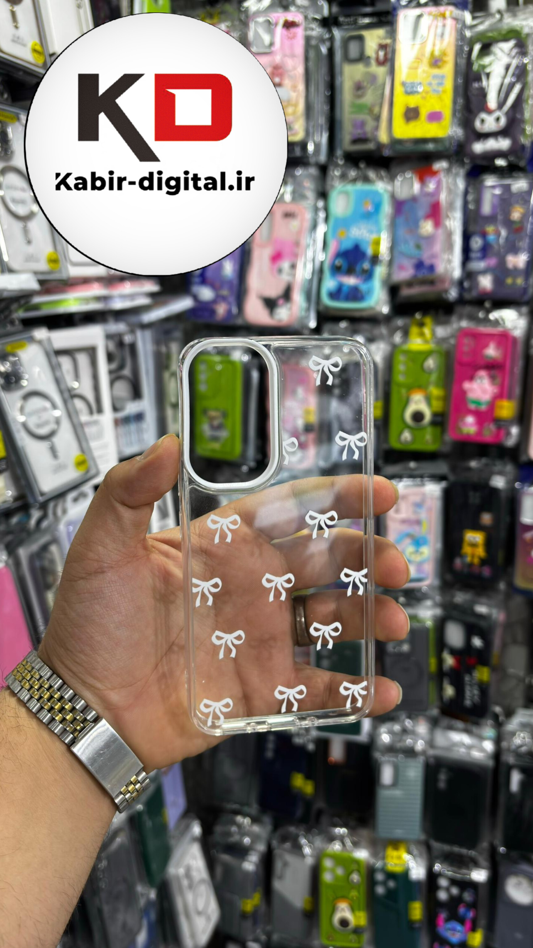 قاب گوشی Galaxy A54سامسونگ لاکچری شفاف لنز کرومی طرح پاپیون مینیمال سفید