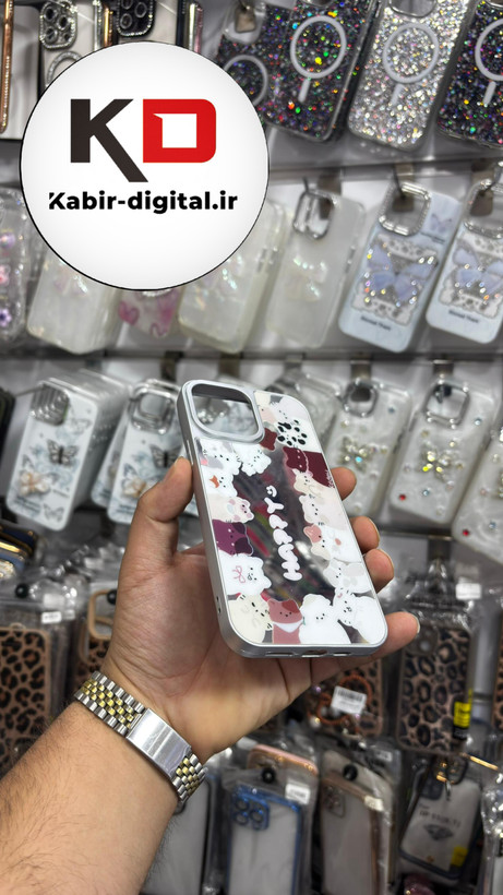 قاب گوشی iPhone 12 Pro Max آیفون بالشتی آینه ای فانتزی طرح گربه کیوت