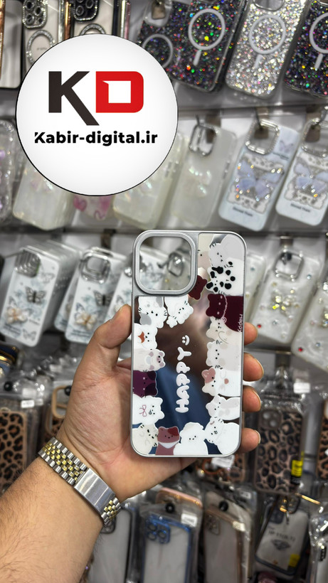 قاب گوشی iPhone 12 Pro Max آیفون بالشتی آینه ای فانتزی طرح گربه کیوت