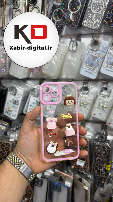 قاب گوشی iPhone 12 Pro Max آیفون ژله ای شفاف سه بعدی عروسکی فانتزی محافظ لنز دار
