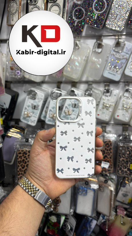 قاب گوشی iPhone 13 Proآیفون اورجینال فانتزی سخت MORE لیزری کرومی طرح پاپیون