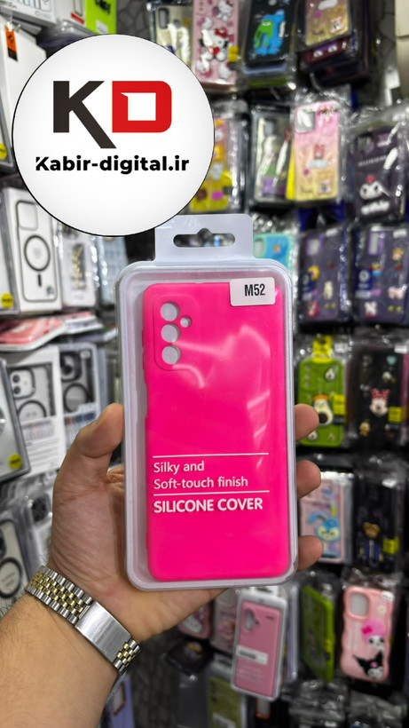 قاب گوشی Galaxy M52 5G سامسونگ سیلیکونی محافظ لنز دار صورتی فانتزی