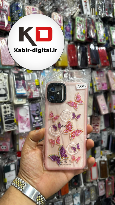 قاب گوشی Galaxy A05 سامسونگ دور مات ایربگ دار طرح نگین دار