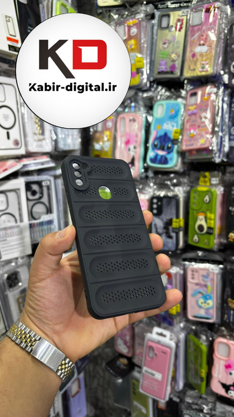 قاب گوشی Galaxy A11/M11 سیلیکونی پافر PC توری زیر بسته محافظ لنز دار مشکی