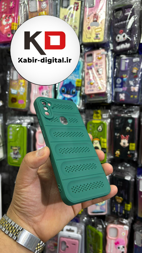 قاب گوشی Galaxy A11/M11 سیلیکونی پافر PC توری زیر بسته محافظ لنز دار سبز