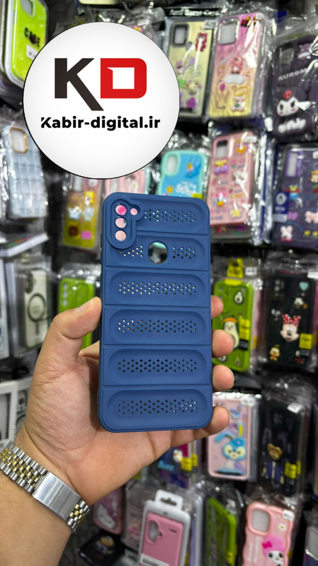 قاب گوشی Galaxy A11/M11 سیلیکونی پافر PC توری زیر بسته محافظ لنز دار آبی