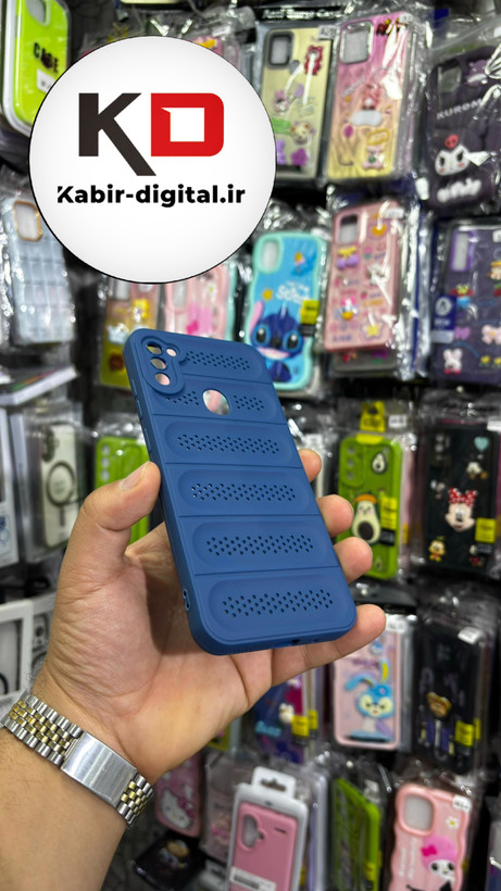 قاب گوشی Galaxy A11/M11 سیلیکونی پافر PC توری زیر بسته محافظ لنز دار آبی