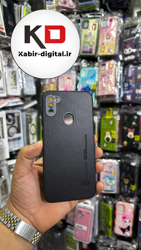 قاب گوشی Galaxy A11/M11 سامسونگ نیلکین NILLKIN سوزنی چرمی محافظ لنز دار مشکی