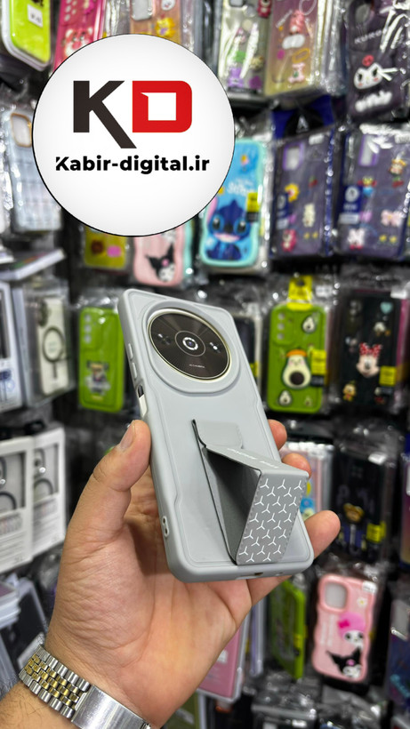 گارد پاپ استند VIVA MADRID قابلیت استند شو رنگ خاکستری مناسب برای قاب گوشی Redmi A3 شیائومی