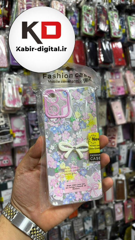قاب گوشی Galaxy A06سامسونگ Brush Case طرح پاپیون و گل صورتی محافظ لنز دار