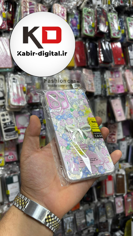 قاب گوشی Galaxy A06سامسونگ Brush Case طرح پاپیون و گل صورتی محافظ لنز دار